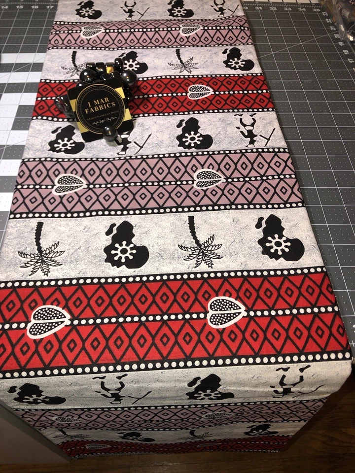 Ankara rojo y blanco | Tela africana por yarda, 100 % algodón Foto 4 de 4