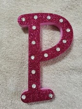 Stick to wall, Teaching or crafts Foam Diy Pink Glitter Letter P Class decor Art