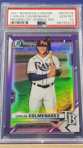 Carlos Colmenarez - 2021 Bowman Chrome Prospects Purple Refractor  PSA 10  #/250 - Picture 1 of 2