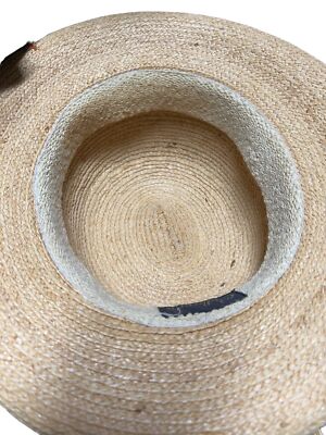 Callanan Rolled Edge Raffia Straw Sun Hat Black Band Bow  display picture 1
