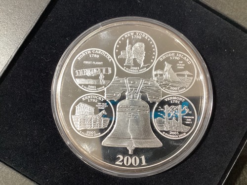 2001 Hamilton Mint Giant Commemorative 50 State Quarters 4 Oz .999 Fine Proof - Picture 4 of 8
