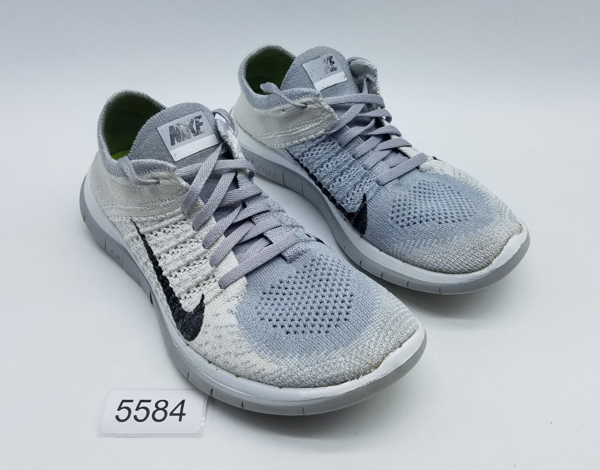 Nike Free Flyknit Women's Size Running Shoes Gray White