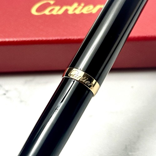Cartier Black Gold Composite Executive Rollerball Pen Rare AD VIP Gift - 第 9/11 張圖片