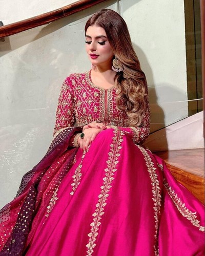 New Gown Salwar Kameez Pakistani Dress Ready To Wear Suits Indian Wedding Party - Picture 8 of 10