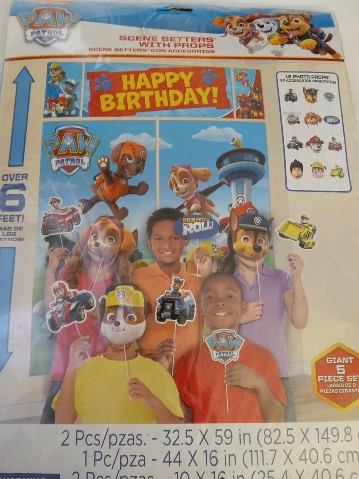 Setters de escena Paw Patrol con accesorios. Feliz Cumpleaños Fiesta  Foto 4 de 4