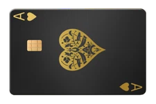 Ace of Spades Card Skin (2-Pack) | Gold Poker Playing Card Sticker for Credit Ca