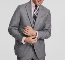 Tommy Hilfiger Men's Black White Modern-Fit Stretch Wool Suit Jacket 44R