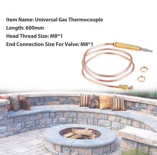 2pcs Fireplit Suburban SRNA3 Range Stove Repl. Long Oven Thermocouple 600mm - Picture 2 of 8