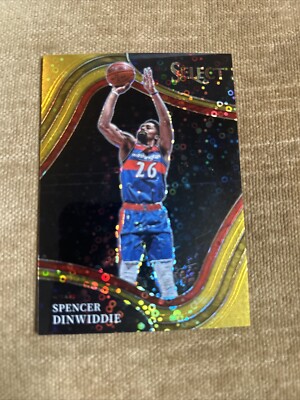 2021-2022 SELECT #253 SPENCER DINWIDDIE DISCO GOLD PRIZM #d /10 SP RARE