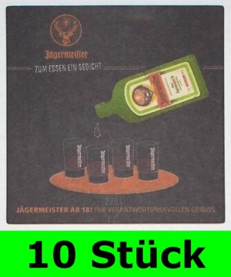 10 Stück Bierdeckel Jägermeister Zum Essen ein Gedicht - Bar Party Theke Tresen
