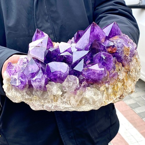 13.68LB Natural Amethyst Cluster Quartz Crystal backbone mineral Specimen Healin - 第 1/12 張圖片