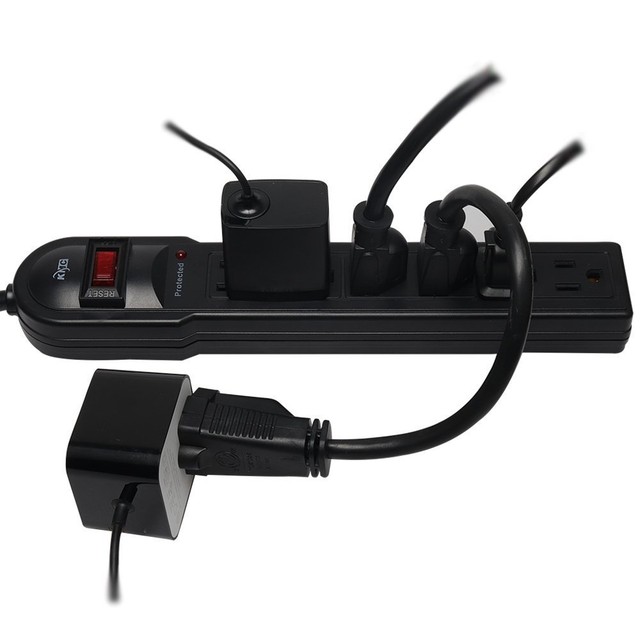 6 Outlet Surge Protector Power Strip 2 Pack 900 Joule 15 Amp Circuit