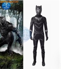 Captain America Civil War Black Panther Cosplay Costume Jumpsuit Helmet Shoes