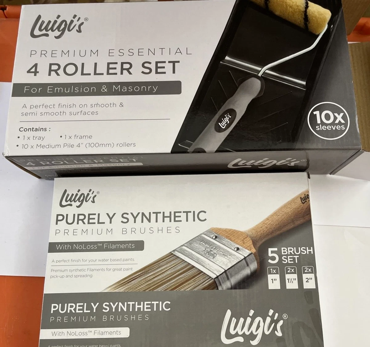 NEW Luigi s Small Paint Roller Set 4 PLUS 5 x Synthetic Paint Brushes