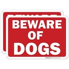 Beware of Dog Sign (Pack of 2) 10x7 Inches, Rust Free 0.40 Aluminum 10x7 2 PK