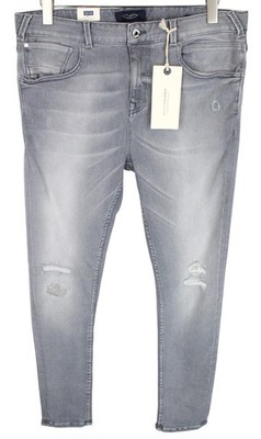 SCOTCH & SODA Dart Herren Jeans W32/L32 Grau Super Skinny Destroyed Verwaschen