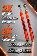 2pk Snap On Tool Box Logo Emblem Chrome Badge Decal2x Orange 21 Pickup Tool 2pk Snap On Tool Box Logo Emblem Chrome Badge Decal2x Orange 21 Pickup Tool