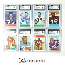 1960's PHILADEPHIA & TOPPS STAR HOF FOOTBALL LOT OF 14 DIFFERENT CGC 4-8 SLABS