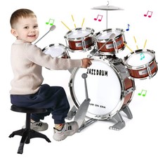 Kids Drum Set for Toddlers 1-3 3-5 - Musical Instruments Toys Drum Kit 9 Pcs ...