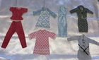 Assorted Vintage Fashion Doll Clothes for Barbie, 2 Suits, 3 Dresses, Pantsuit