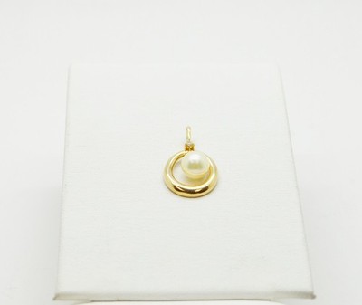 14K Gelbgold wie Perle wie Kugel mit 0,0025ct Diamant Anhänger #GOLD-3785