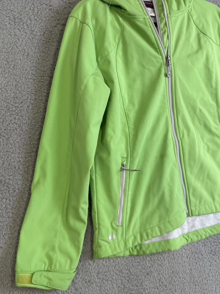 Chaqueta negra diamante doble diamante para mujer abrigo de exterior mediano softshell con capucha Foto 2 de 4