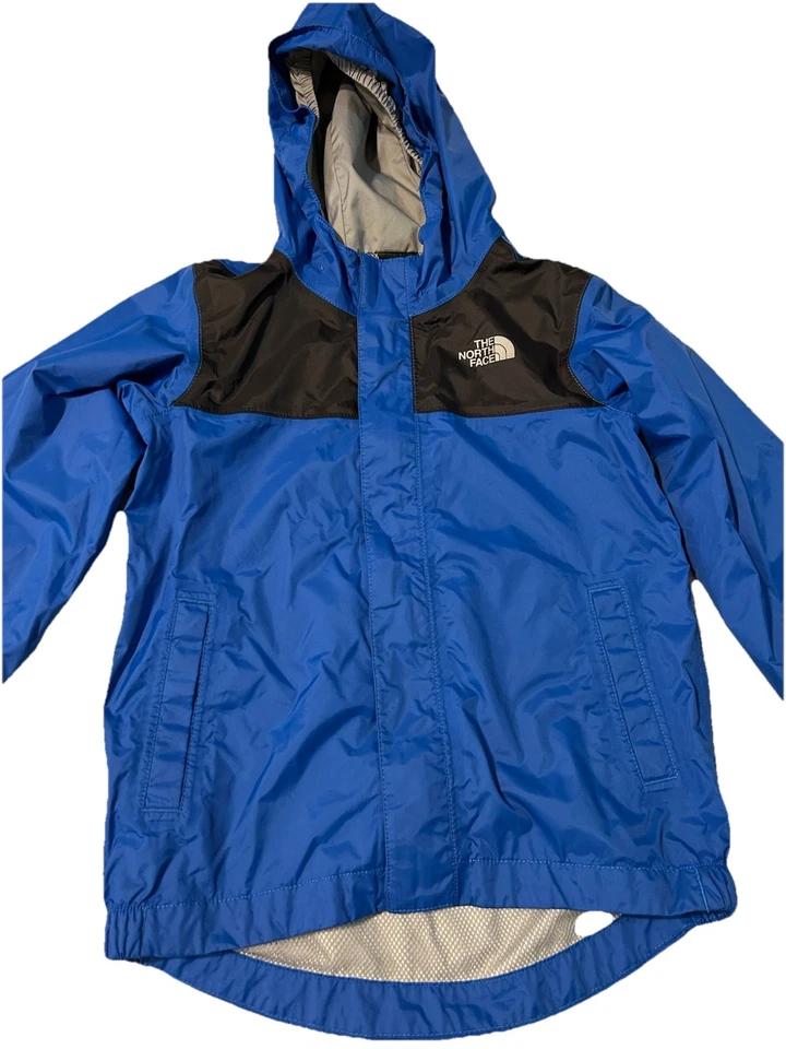 Chaqueta de lluvia con capucha para niños pequeños The North Face Dry Vent talla 5 azul negro cremallera completa Foto 3 de 4