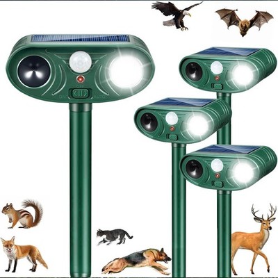 4 Pack Ultrasonic Animal Repeller Outdoor Cat Repellent Solar Deer Repellent