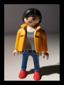 PLAYMOBIL : Figurina ~ Donna con giacca arancione / 4015 4402