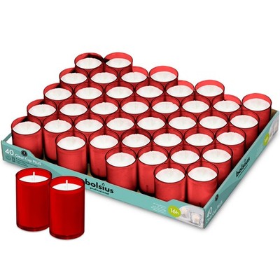 Bolsius ReLight Clear Cups 40 Stück Kerze im transparenten Behälter 49/42mm 16h