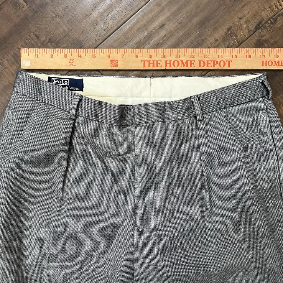 Pantalones de lana de algodón Polo Ralph Lauren de colección para hombre 36x30 grises pantalones Foto 2 de 4