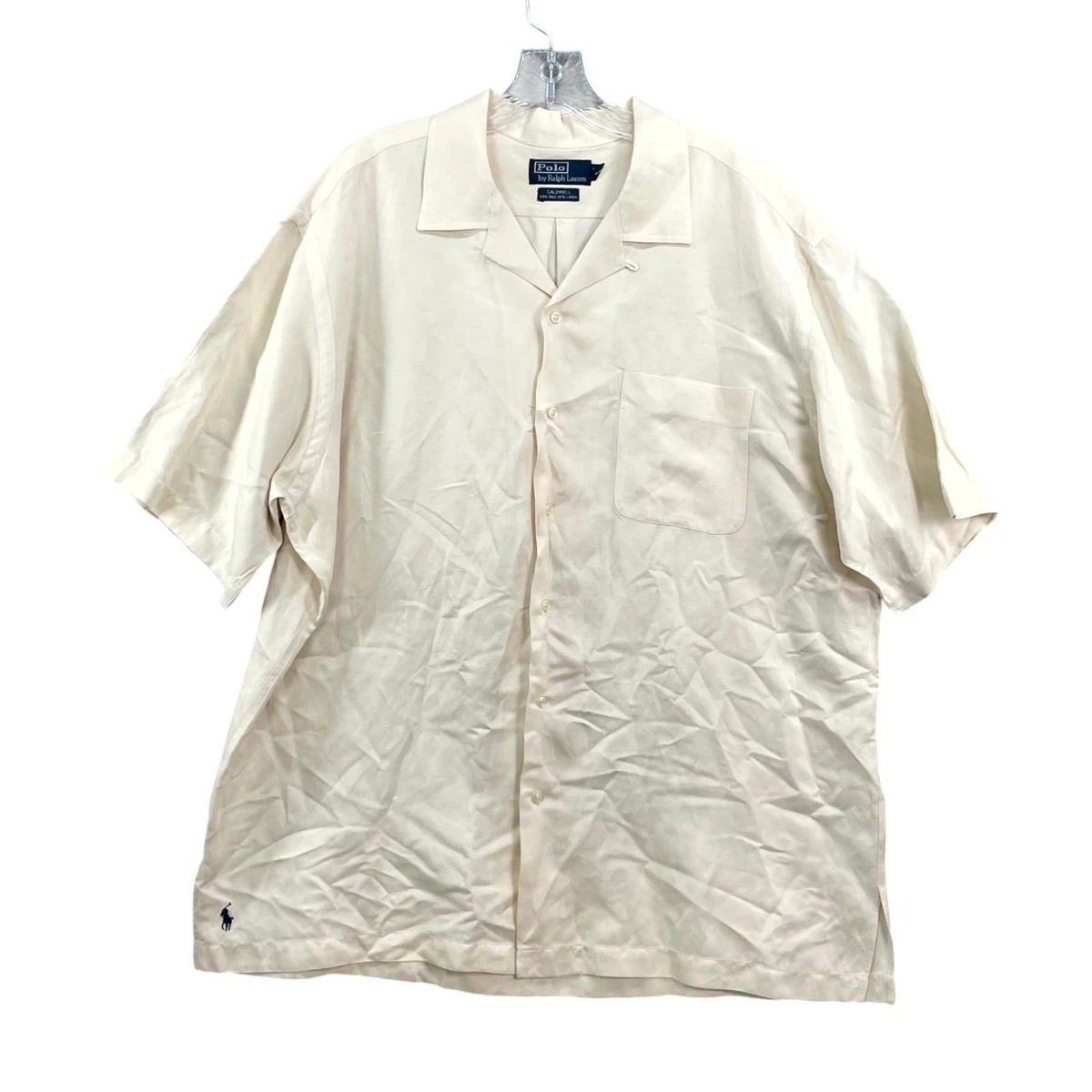 Polo Ralph Lauren Silk Short Sleeve Button-Up Casual Button-Down