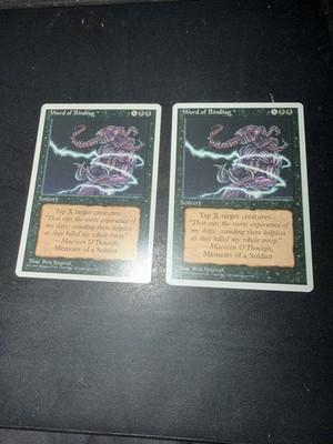 2 NP GEM/MINT!! MTG Words of Binding Fourth EDITION!