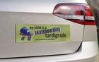 Skateboarding Tardigrade Car Magnet | Funny skateboarding bumper magnet — photo 2