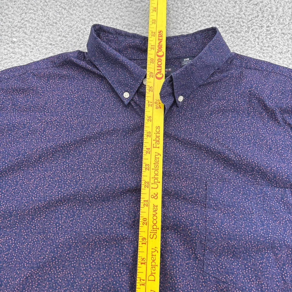 Roundtree & Yorke Mens Shirt 3XB S/S Button Down Geometric Floral Print - Image 3 of 4