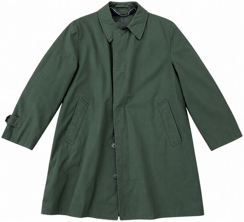 London Fog, Vintage 1970’s Men’s London Fog Dark Green Khaki Rain Over Coat Trench 40 Short