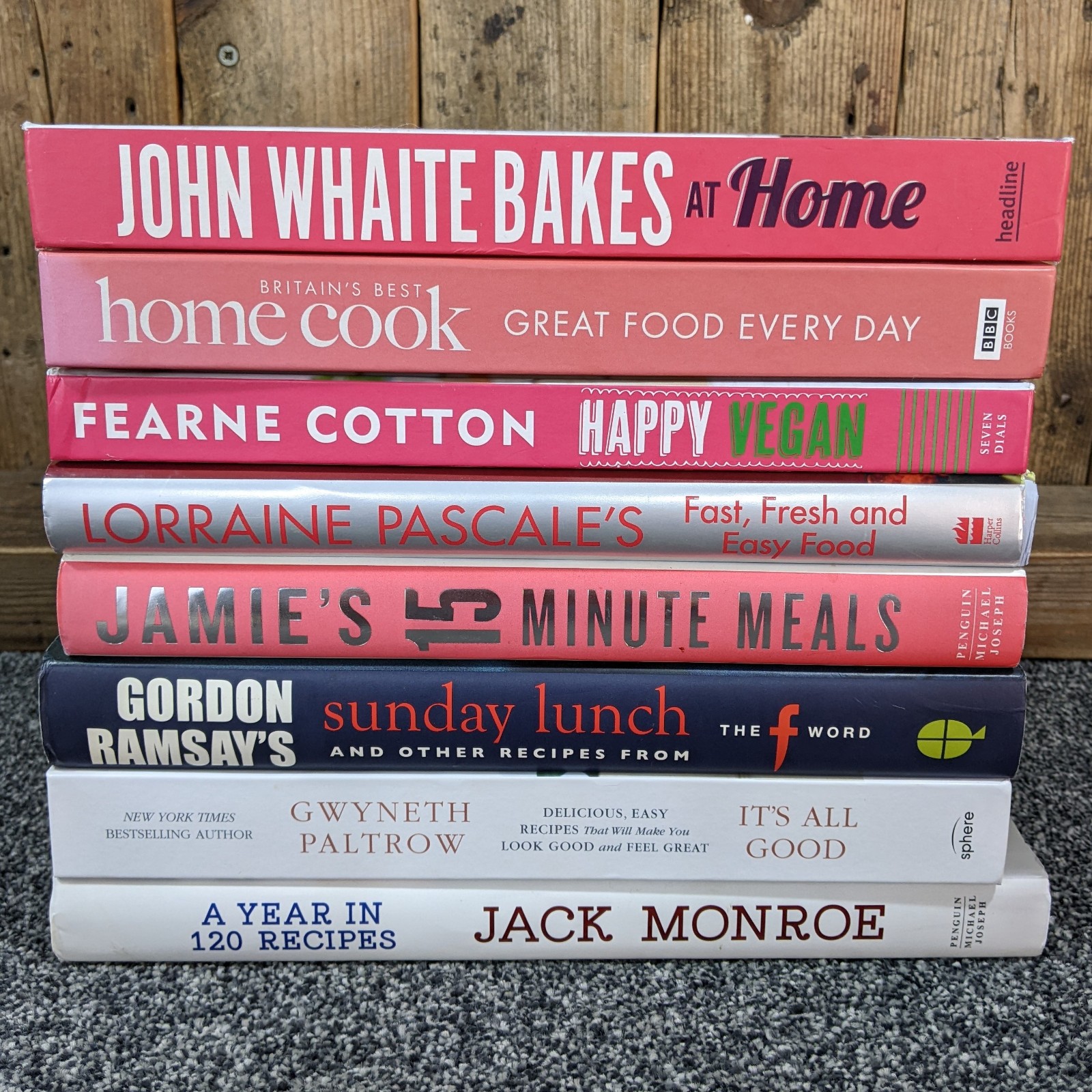 Bundle of 8 Celebrity Cookbooks Jamie Oliver Gordon Ramsay Jack Monroe Vegan BBC