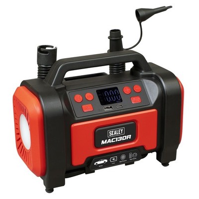 Sealey Wiederaufladbar Reifen Aufpumpen & Hoch Lautstärke Luftpumpe 12V 0-120psi