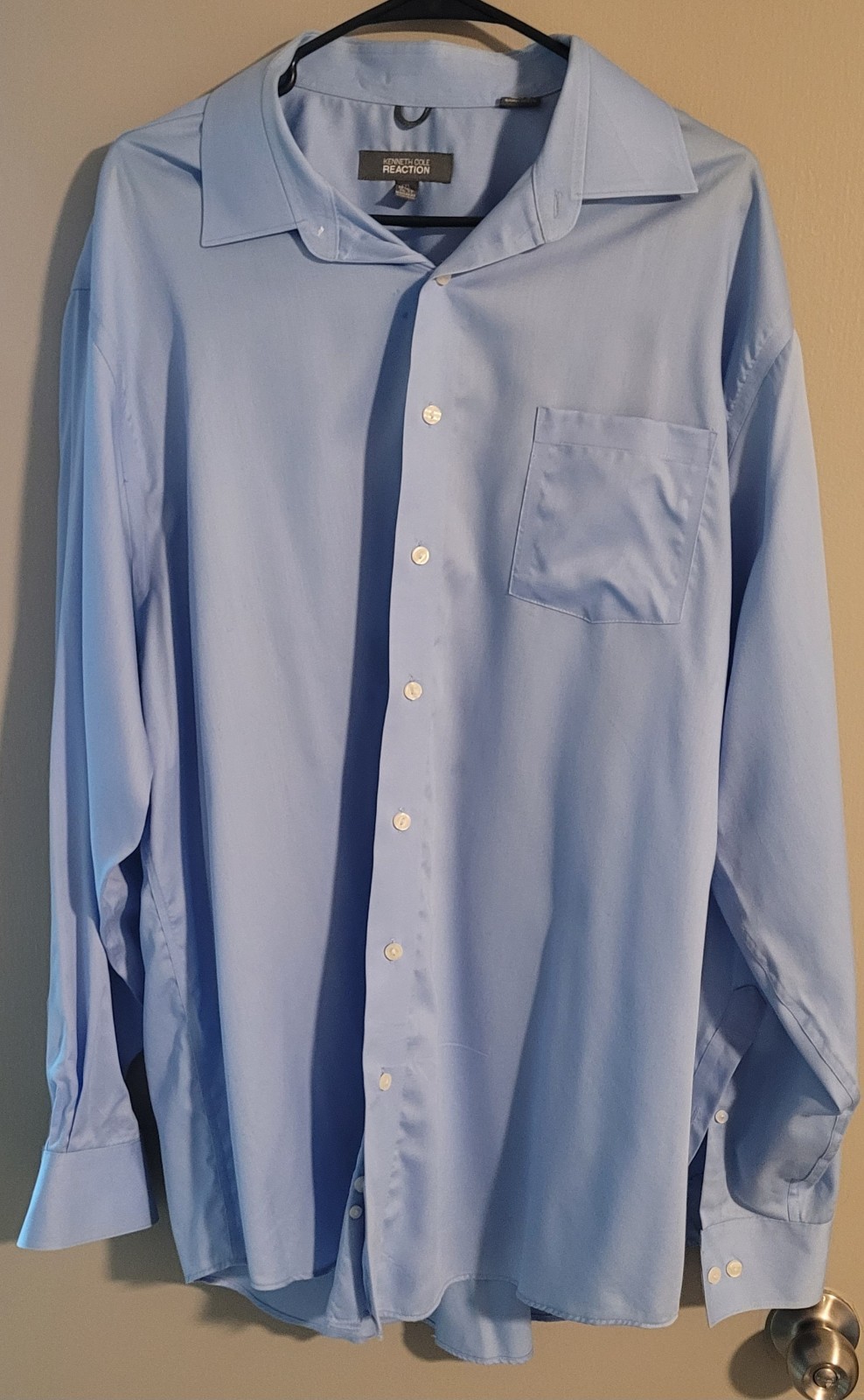 Men's dress shirt baby blue by Kenneth Cole size 18-18 1/2  36-37