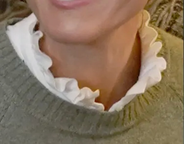 Sezane “Marguerite” Pie Crust Collar Cotton Shirt Ivory FR34 pristine condition View 5