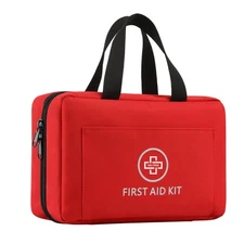 First Aid Kit with Labeled Pockets, 450 Piece Well-Organized Large Trauma Kit...