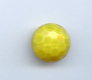 UNUSUAL CHUNKY BALL SHAPED GLASS button 2 pc ? HONEYCOMB DESIGN 3/4" x 9/16"