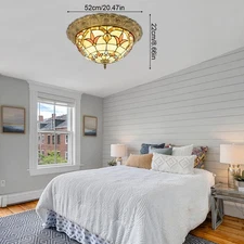 Tiffany Style Bowl Shade Pendant Lamp Chandelier Art Glass Shade Ceiling Light