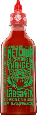 Crying Thaiger Sriracha Ketchup Chili Sauce in Squeeze Bottle 18.6 Ounce, Veg...