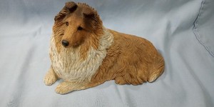 Collie Figurine, Sable & White Sandicast