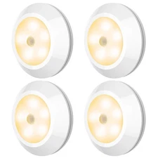 Wireless Motion Sensor Lights Battery Powered LED Step Closet Wall Lights 4Pack