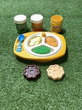 Fisher Price Vintage 1986 Fun With Food Baby  s Meal Time Lot Food Plate 2150