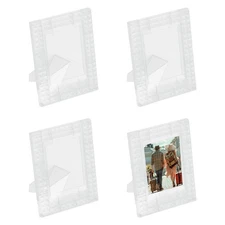 2 x 3 Picture Frame, 4 Pcs Mini Plastic Photo Frame, Transparent