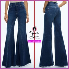 Alice  Olivia Beautiful High Rise Wide Leg Seamed Bell Jeans Pants SIZE 29