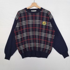 Maglione Burberry in pura lana colore blu taglia da M uomo